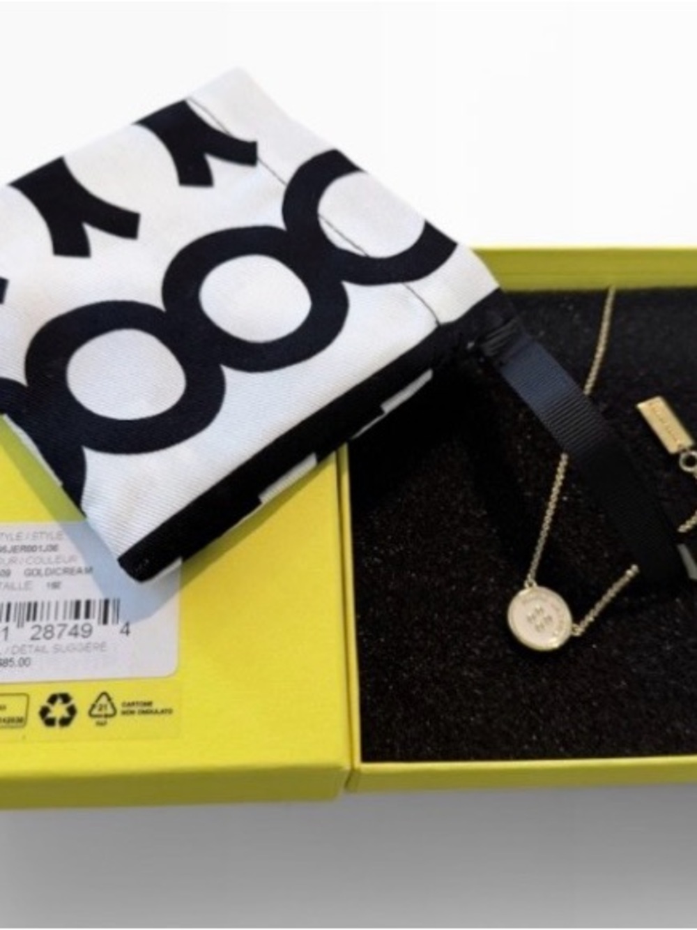 Marc Jacobs Gold Cream Button Necklace